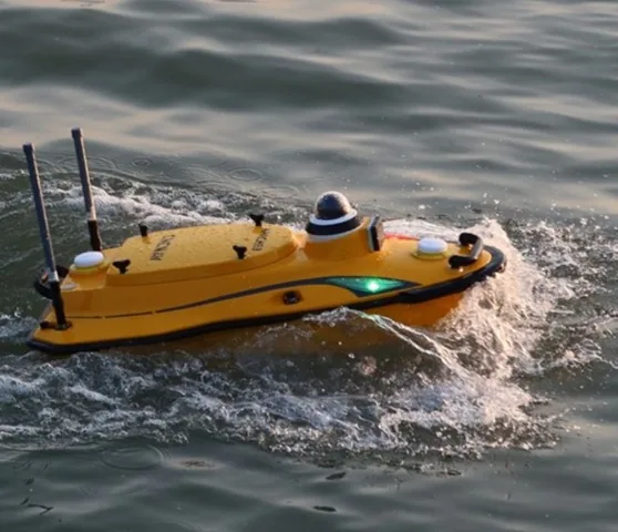 Autonomous bathymetry survey vessel collecting hydrographic data