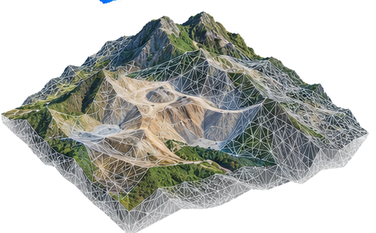 Three-dimensional survey mesh used in engineering